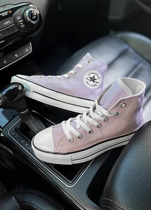 Жіночі кеди converse high platform lilac женские кеды конверсы