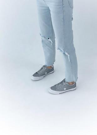 Чоловічі кеди converse grey white мужские кеды конверсы