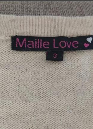 Maille love кардиган кофта накидка бежева вовна ангора3 фото