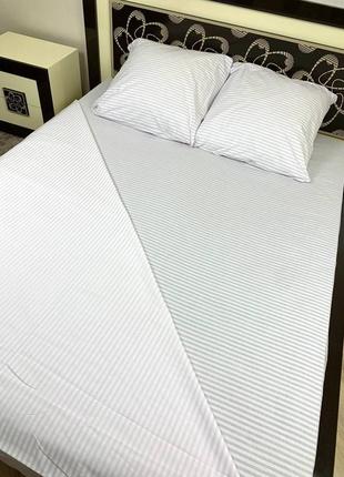Комплект постільної білизни із бязі-люкс, біла полоска6 фото