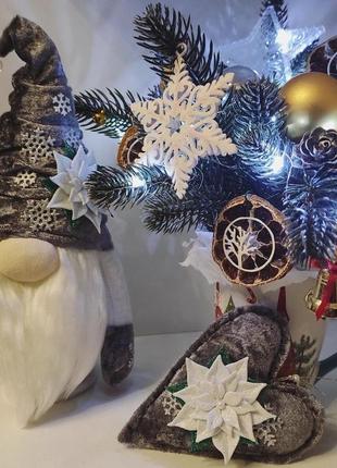 Скандинавський гном, новорічний декор, іграшка ручної роботи, інтерєрна лялька4 фото