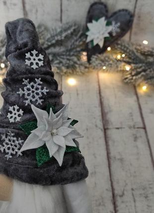 Скандинавський гном, новорічний декор, іграшка ручної роботи, інтерєрна лялька3 фото