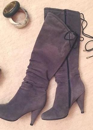 Замшевые демисезонные сапоги braska