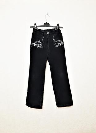 Джинси чорні вельветові стрейчеві на теплій підкладці демісезон+зима на дівчинку 7-9 років штани2 фото