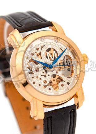Часы мужские механические skeleton m luxe gold silver auto3 фото