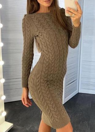 Дуже тепле плаття в’язка косичка