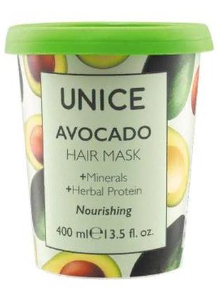 🌷маска для волосся unice з олією авокадо,400 мл.1 фото