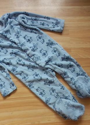 Фирменный флисовый человечек f&f малышу 1-1,5 года состояние отличное