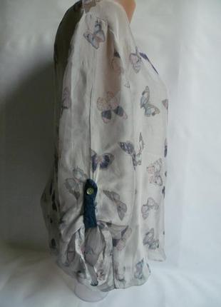 Нежная блуза шелк с бабочками италия2 фото