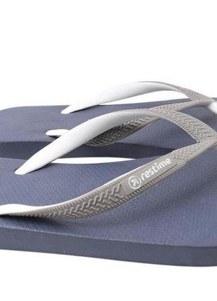 Вьетнамки мужские из резины, на низком ходу, с открытой пятой, цвет синий, restime
