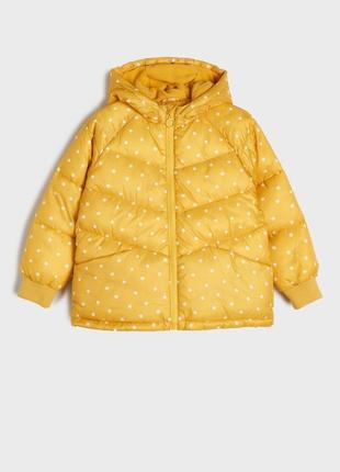 Стильна утеплена курточка у принт горохи 💛