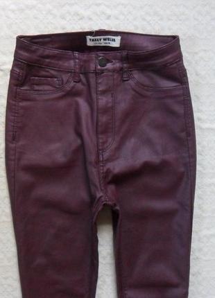 Стильные кожаные джинсы скинни с высокой посадкой tally weijl, 36 размер.4 фото