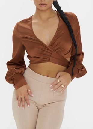Блуза шовкова коричнева