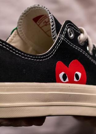 Жіночі кеди  converse cdg low black женские кеды конверсы3 фото