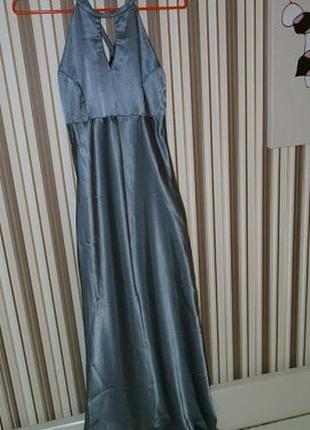 Hennes стальное платье в пол в бельевом стиле в подарок