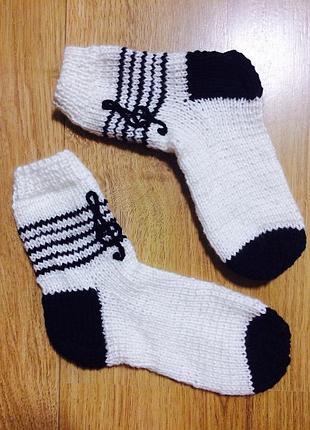 Шкарпетки музичні оригінальні білі скрипковий ключ