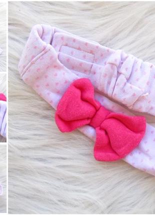 Повязка на голову  , обруч ободок для волос с цветком, на резинке и липучке