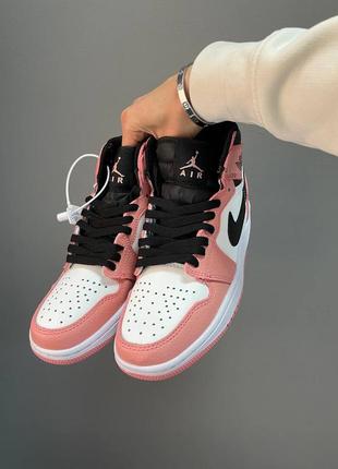 🌺nike air jordan 1 retro high patent pink toe🌺кросівки найк джордан рожеві високі, кроссовки женские найк джордан10 фото