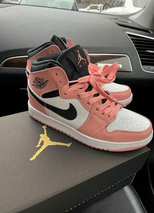 🌺nike air jordan 1 retro high patent pink toe🌺кросівки найк джордан рожеві високі, кроссовки женские найк джордан3 фото