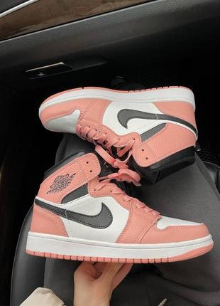 🌺nike air jordan 1 retro high patent pink toe🌺кросівки найк джордан рожеві високі, кроссовки женские найк джордан2 фото