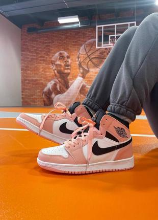 🌺nike air jordan 1 retro high patent pink toe🌺кросівки найк джордан рожеві високі, кроссовки женские найк джордан6 фото