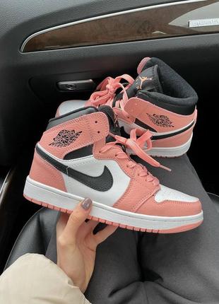 🌺nike air jordan 1 retro high patent pink toe🌺кросівки найк джордан рожеві високі, кроссовки женские найк джордан1 фото