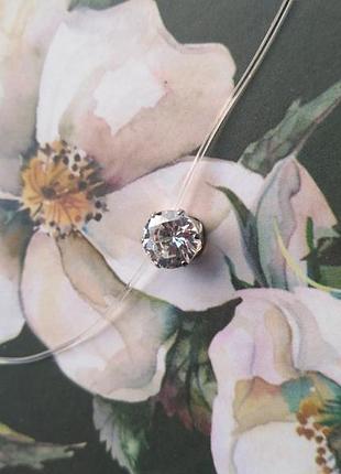 Камушек на леске камень серебро качество превосходное подвеска кулон