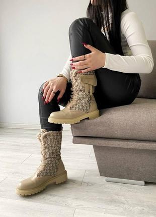 Жіночі ботінки  dior boots мех женские ботинки диор