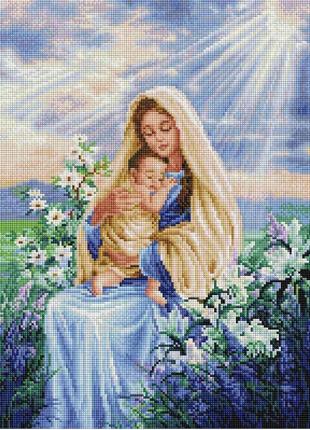 Алмазная мозаика colorart икона дева мария с иисусом 40х50 sp101