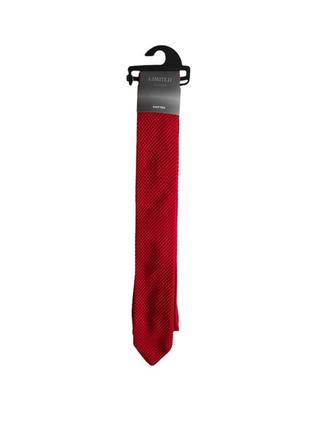 M&s knitted краватка червона в'язана галстук красный вязаный стильный мужской1 фото