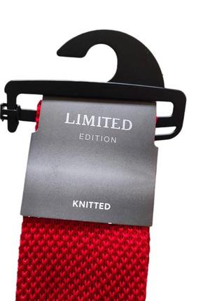 M&s knitted краватка червона в'язана галстук красный вязаный стильный мужской2 фото
