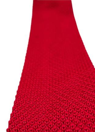 M&s knitted краватка червона в'язана галстук красный вязаный стильный мужской5 фото