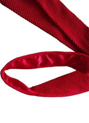 M&s knitted краватка червона в'язана галстук красный вязаный стильный мужской6 фото