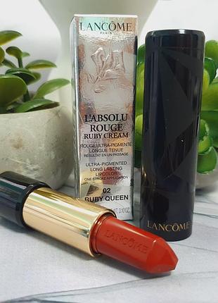 Оригінал високопігментована кремова помада lancôme
l’absolu rouge ruby cream 02 ruby queen оригинал кремовая помада