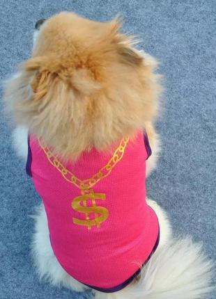 Кофта футболка одяг для тварин собак кішок котів котов животных одежда майка топ верх розовая рожева