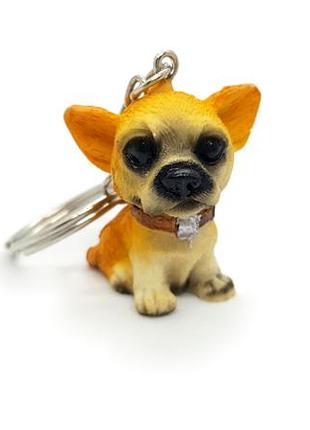 🔺🥀🐕 милій брелок для ключів "рудий цуцик чихуа" щеня собака