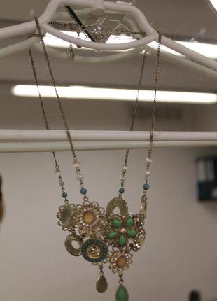 Ожерелье с цветами из бусин и камней accessorize3 фото