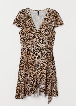 М’яка сукня на запах леопардовий принт h&m2 фото