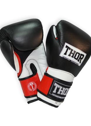 Перчатки боксерские thor pro king 14oz /кожа /черно-красно-белые