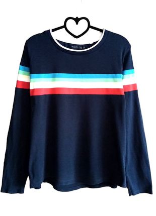 Лонгслив тёмно синий в полоску хлопок next жіночий лонгслів темно синій в смужку бавовна