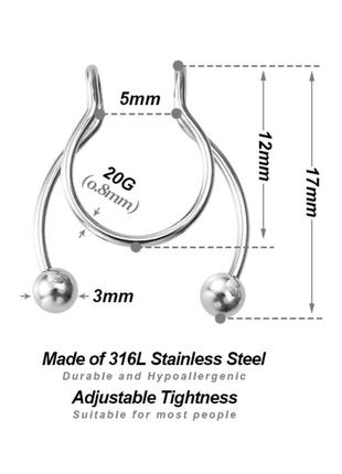 Септум, сережка обманка, сережка в ніс4 фото