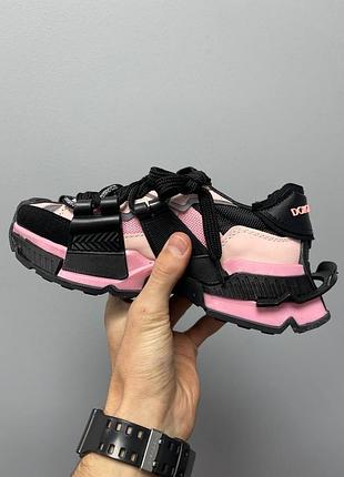 Жіночі кросівки  dolce&gabbana space black pink женские кроссовки дольче габбана