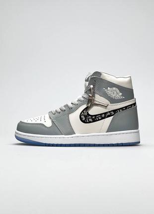 Женские серо-розовые кроссовки nike air jordan жіночі сіро-рожеві кросівки nike air jordan1 фото