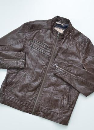 Отличная стильная современная кожаная куртка от zara man denim couture4 фото