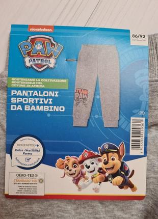 Disney lupilu paw patrol теплые штаны джоггеры на флисе 86/92.4 фото
