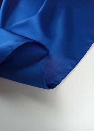 Платок однотонный шелк глубокий синий шелковый электрик новый качественный