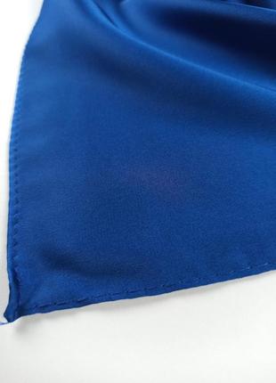 Платок однотонный шелк глубокий синий шелковый электрик новый качественный