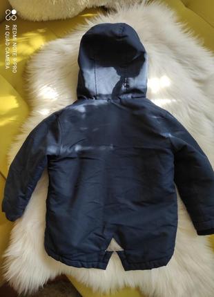Парка, куртка, мальчик, 2-3 года, мех, синяя, осень/холодная осень9 фото