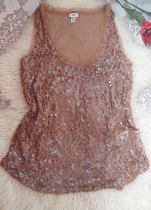 Шикарная майка блестящая вечерняя большого размера