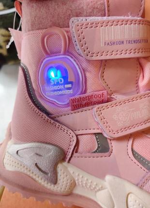 Зимові термо черевики для дівчинки 26 рожеві детские зимние термо ботинки tom6 фото